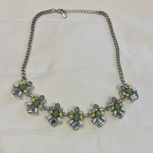 Elegant Silver and Green Necklace